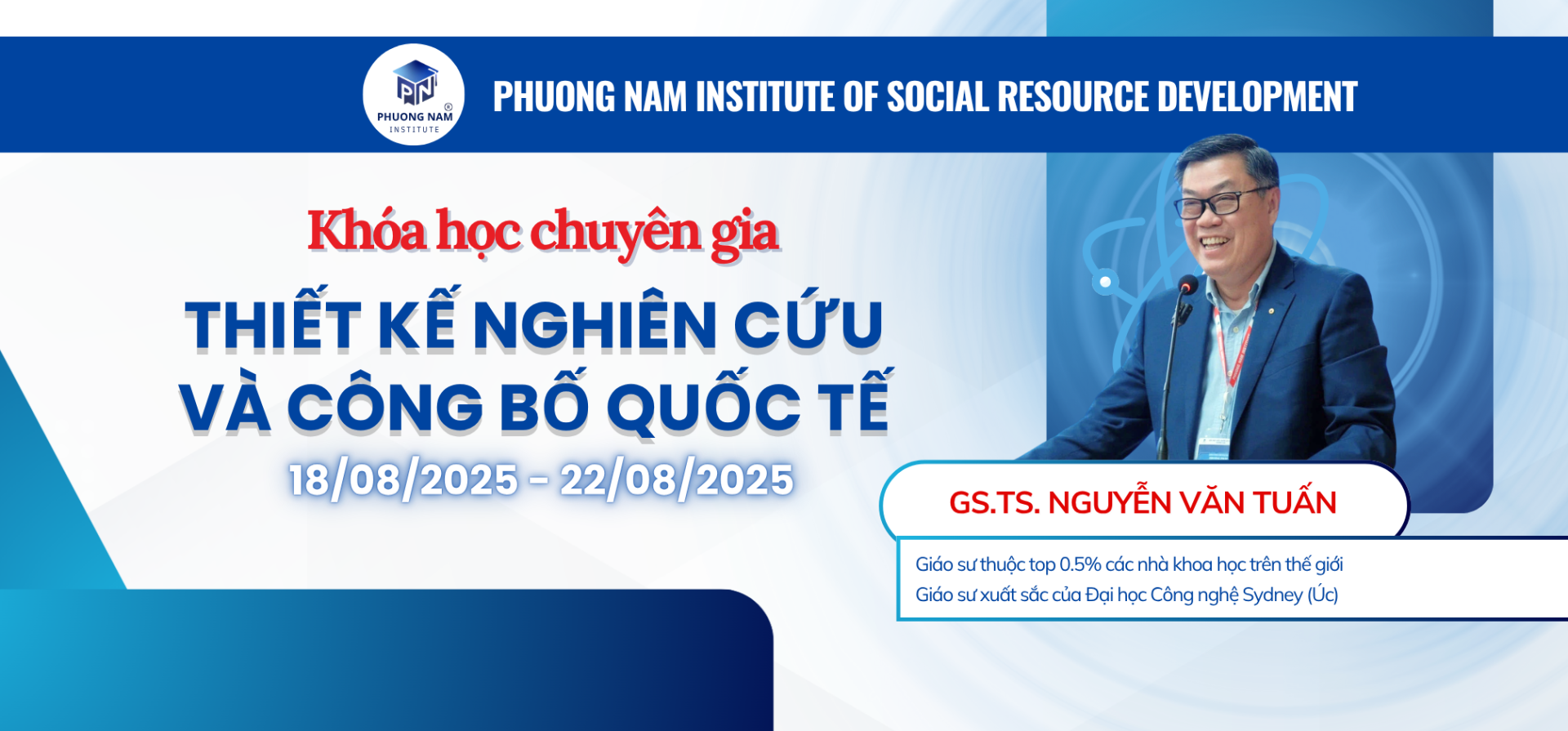 KHÓA HỌC CHUYÊN GIA “THIẾT KẾ NGHIÊN CỨU VÀ CÔNG BỐ QUỐC TẾ”
